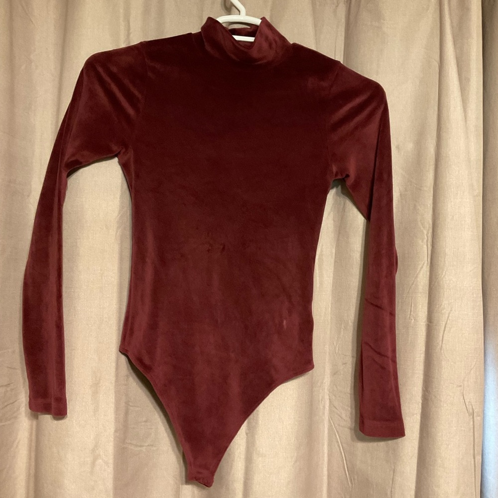 American Eagle Outfitters Maroon Velvet Top